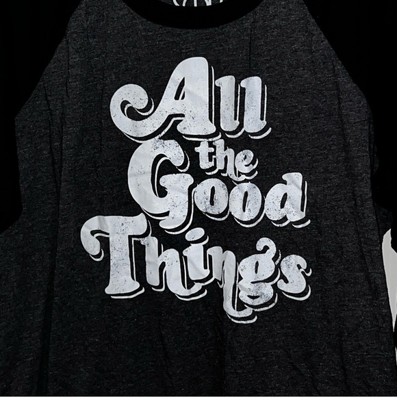 Chaser Womens XL  Basebell T-Shirt Black Charcoal Gray All the Good Things - Picture 2 of 4